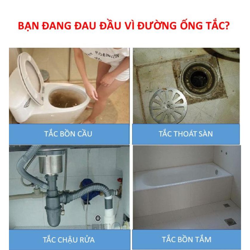 Bột Thông Tắc Đường Ống, Bồn Cầu 260g - Xử lý phân giải sinh học các chất hữu cơ