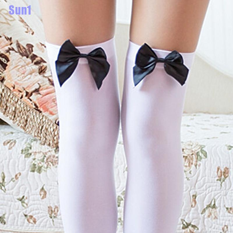 Vớ cao qua gối gắn nơ phù hợp cho nữ