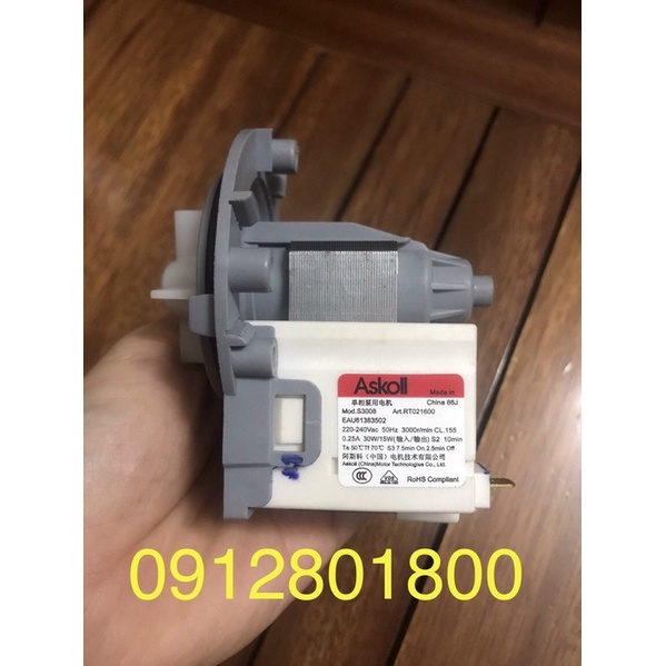 Bơm xả nước máy giặt LG cửa ngang F2514DTGW 14kg sấy 8kg