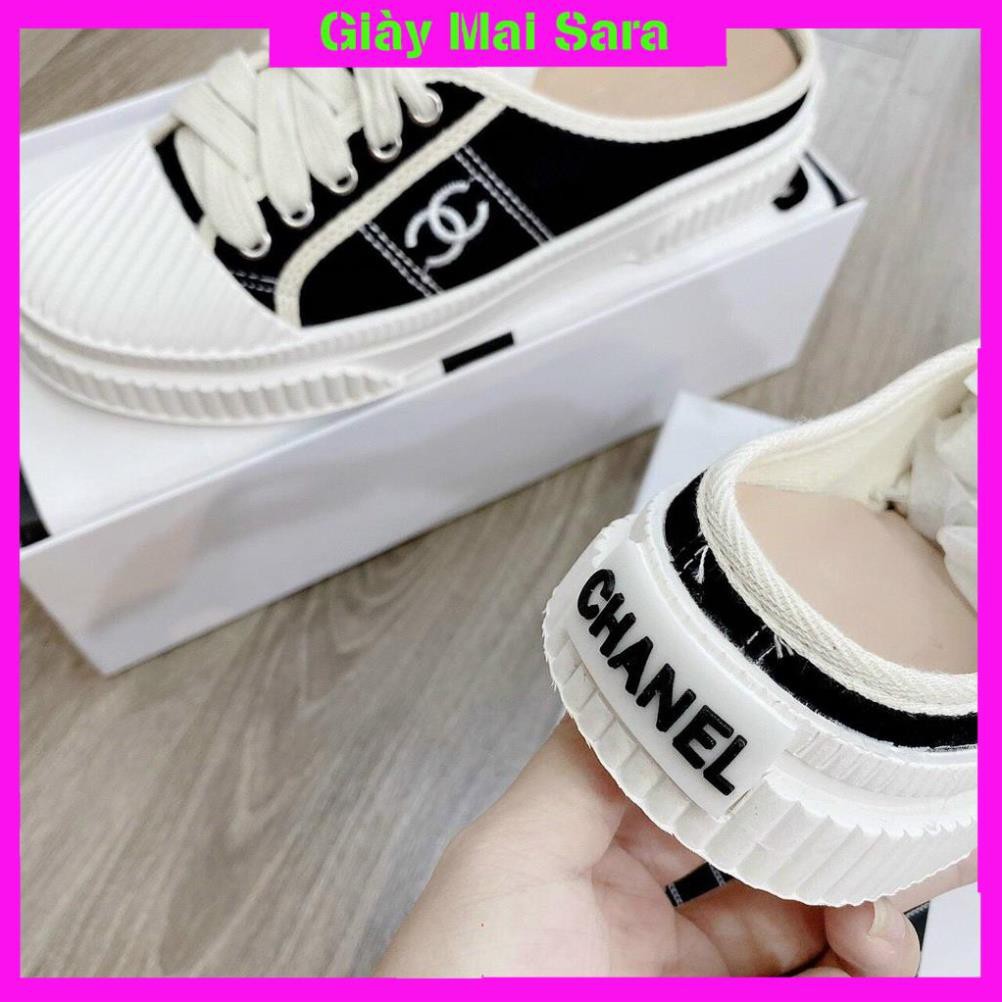 Giày thể thao Sneaker, giày sục CHANEL đen trắng SIÊU HOT SIÊU CUTE full size 35-&gt;39.