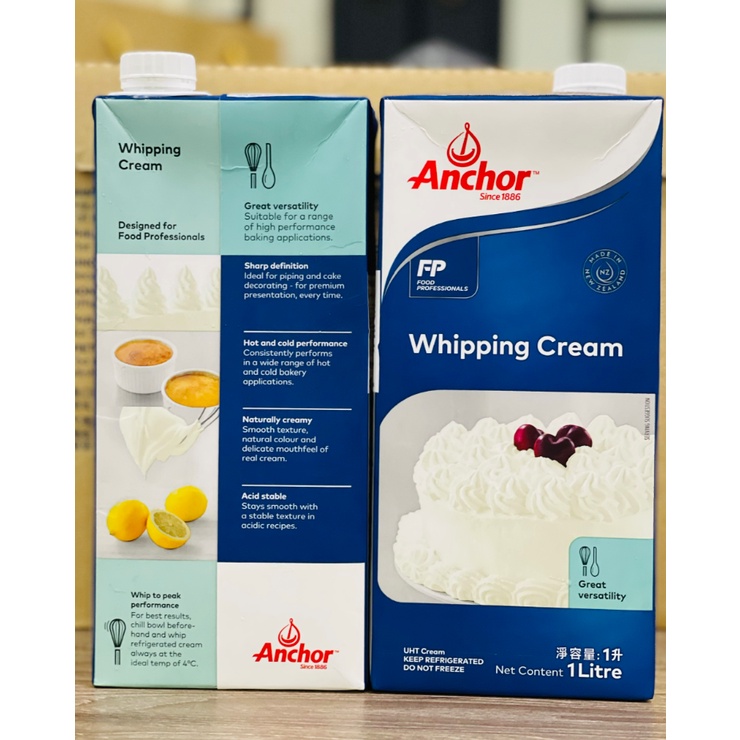 Kem sữa tươi đánh Anchor (Whipping Cream Anchor) hộp 1L. Hàng công ty có sẵn giao hàng ngay