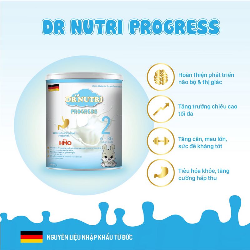 Sữa Dr Nutri 6-36 tháng 900gam nhập khẩu Đức giúp tiêu hóa khỏe,tăng cân tự nhiên
