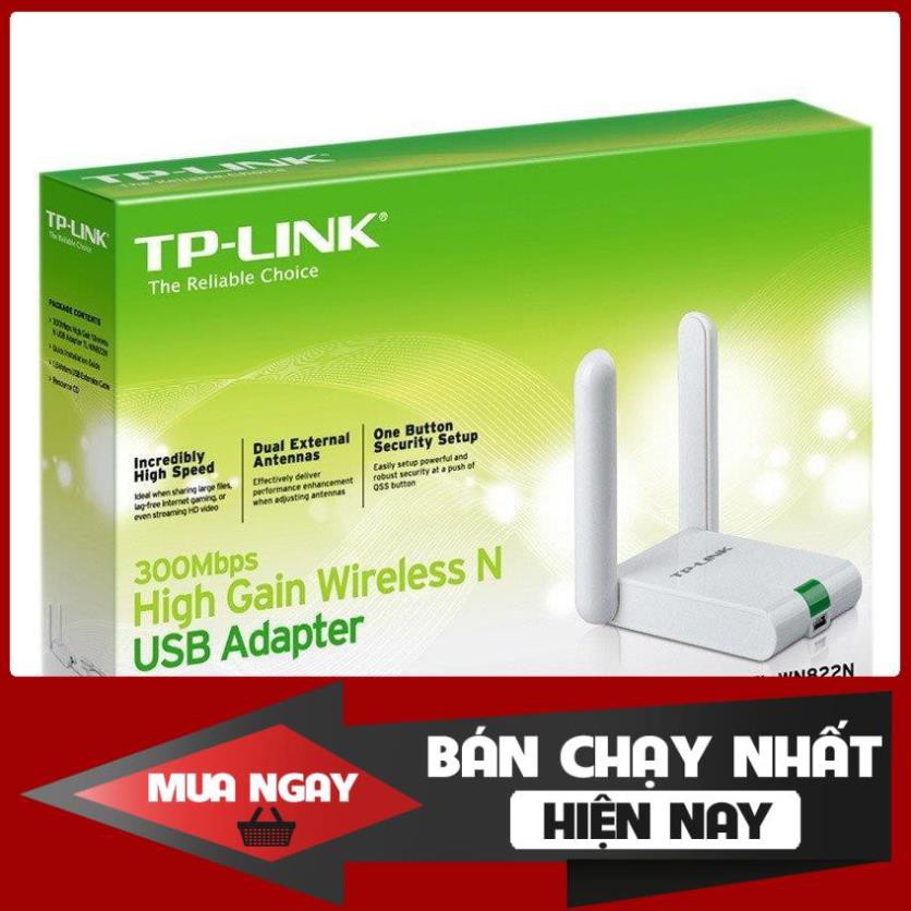 Bộ thu Wifi TP-Link TL-WN822N - USB Wifi (high gain) chuẩn N tốc độ 300Mbps - Chính hãng