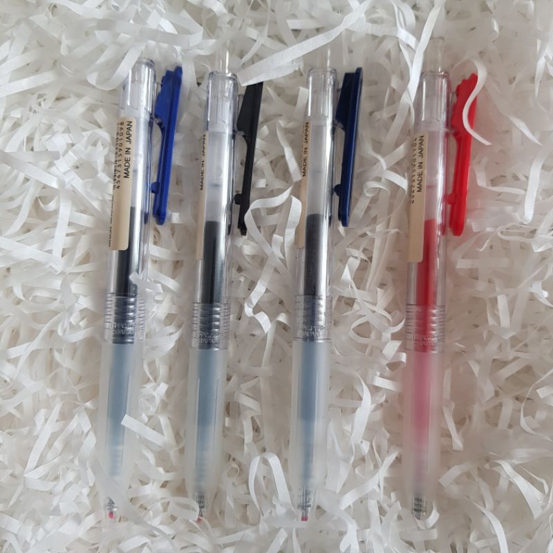 Bút gel Muji cây lẻ dạng bấm gài ngòi 0,5 mm