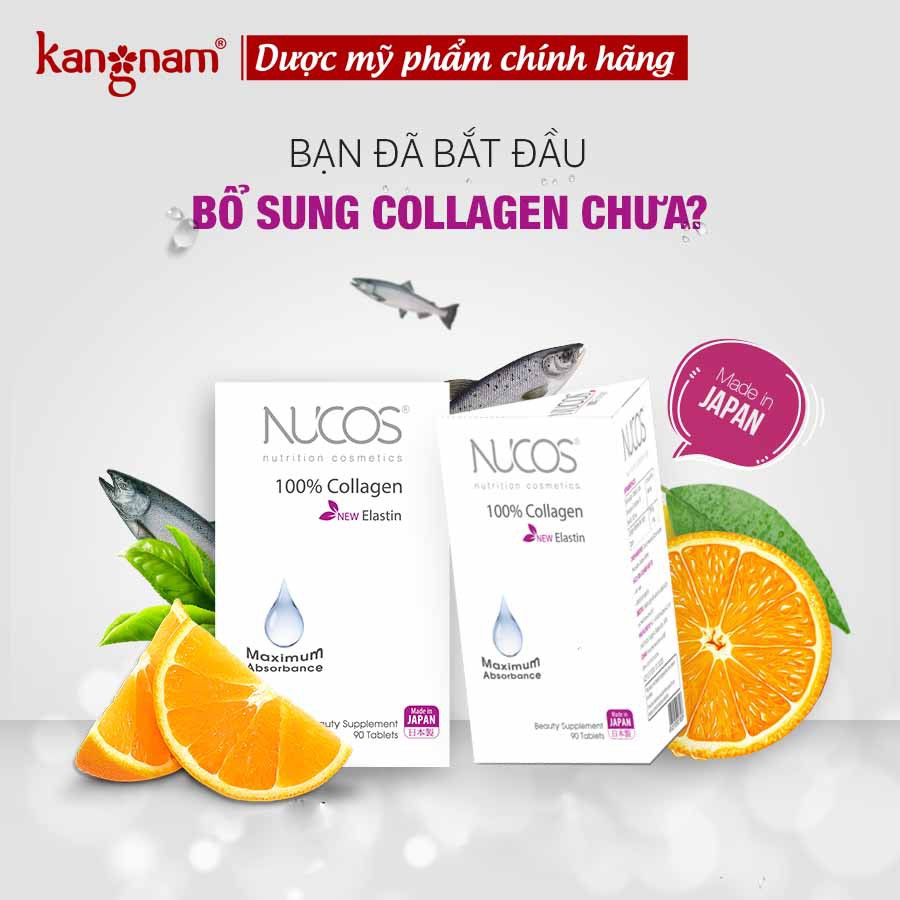 Viên Uống Giúp Săn Da Ngừa Chảy Xệ 100% Collagen Nucos Hộp 90 viên