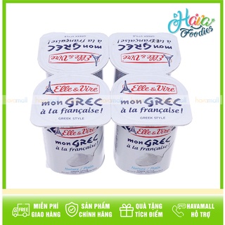 Sữa chua hy lạp lên men tự nhiên elle & vire lốc 4 hủ x 125gr