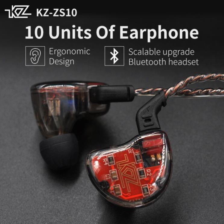 (CÓ SẴN) Tai Nghe KZ ZS10 Có MIC - Có Bluetooth 4.2 - 10 driver