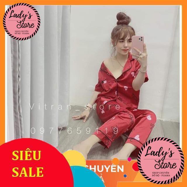 Bộ lụa cộc-dài hoạ tiết Vi-to-ri-a