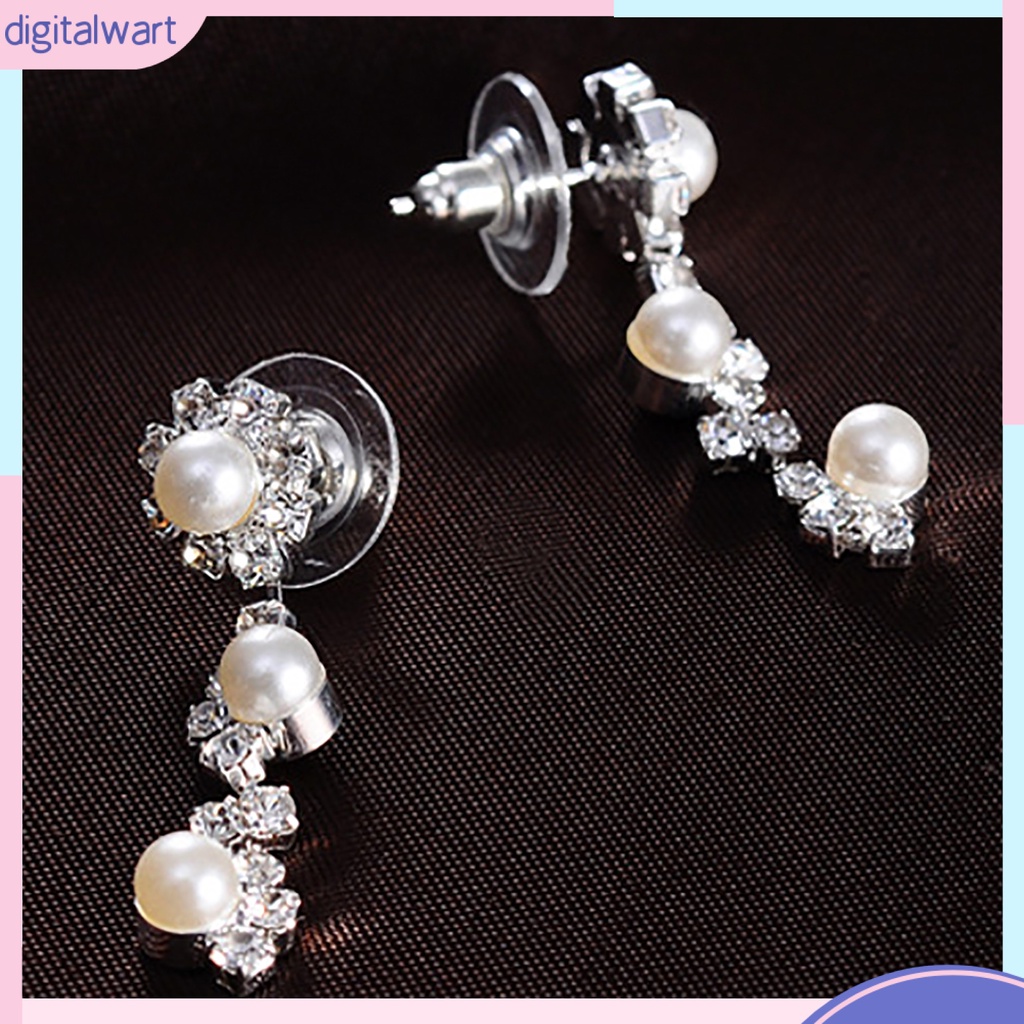 Bộ trang sức hợp kim dạng dây dài đính ngọc trai giả sang trọng