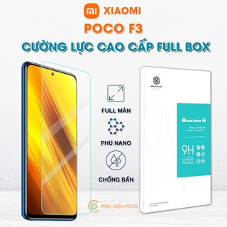 Kính cường lực Poco F3 full màn hình hiển thị chính hãng Nillkin Amazing H trong suốt - Dán màn hình Xiaomi Poco F3