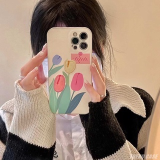 Ốp điện thoại chống sốc in hình hoa tulip sang trọng thích hợp cho iPhone 13 12 11 Pro Max Xs Max XR 7 8 Plus X 7Plus