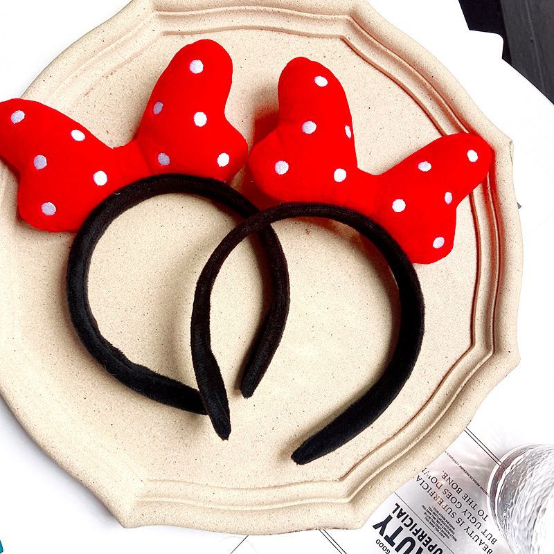 cài nơ đỏ mickey cực xinh cho bé phong cách Hàn Quốc - bờm nơ mickey dễ thương vải min chụp ảnh - selenshop