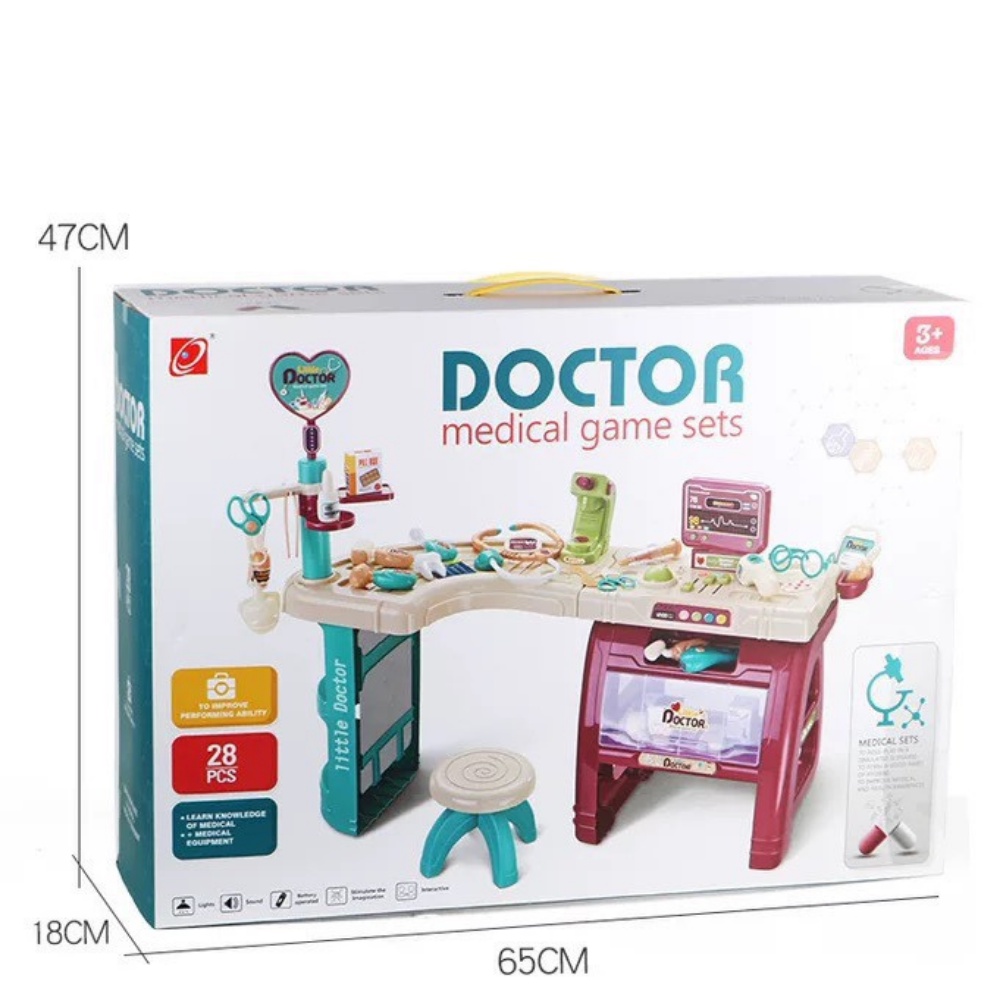 Đồ Chơi Kệ Bác Sĩ Kích Thước Lớn 90cm Có Bàn Làm Việc, Ghế Ngồi, Dụng Cụ Đầy Đủ Cho Bé Nhập Vai [Hàng Cao Cấp]