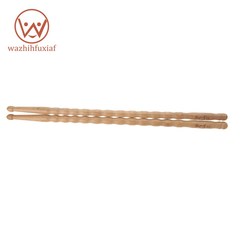 1 Pairs Wavy Pattern Bamboo Drumsticks 5A Drum Stick Practical wazhihfuxiaf