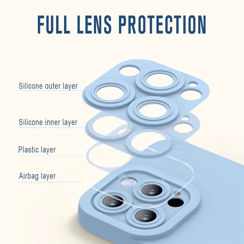 Ốp điện thoại silicon mềm bảo vệ camera chống sốc cho iPhone 13 12 11 Pro Max 7 8 6 6s Plus SE 2020