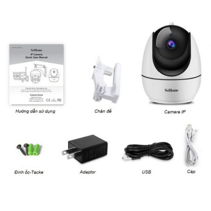 Camera Ip wifi Srihome Sh026 xoay 360 , 3.0Mpx , camera biến AI thông minh , đàm thoại 2 chiều