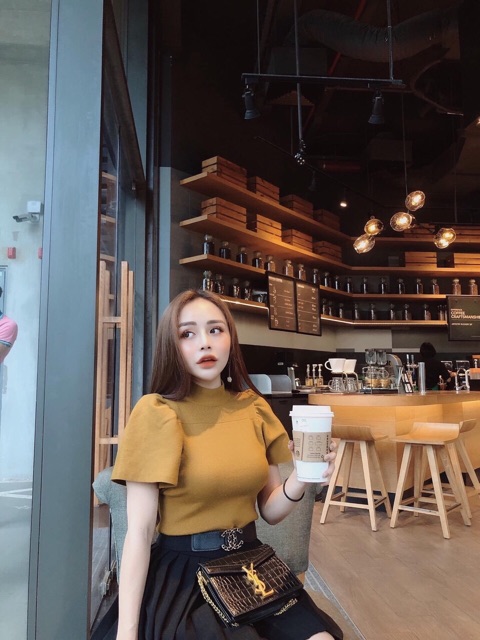 Áo len cộc tay tay bồng | BigBuy360 - bigbuy360.vn