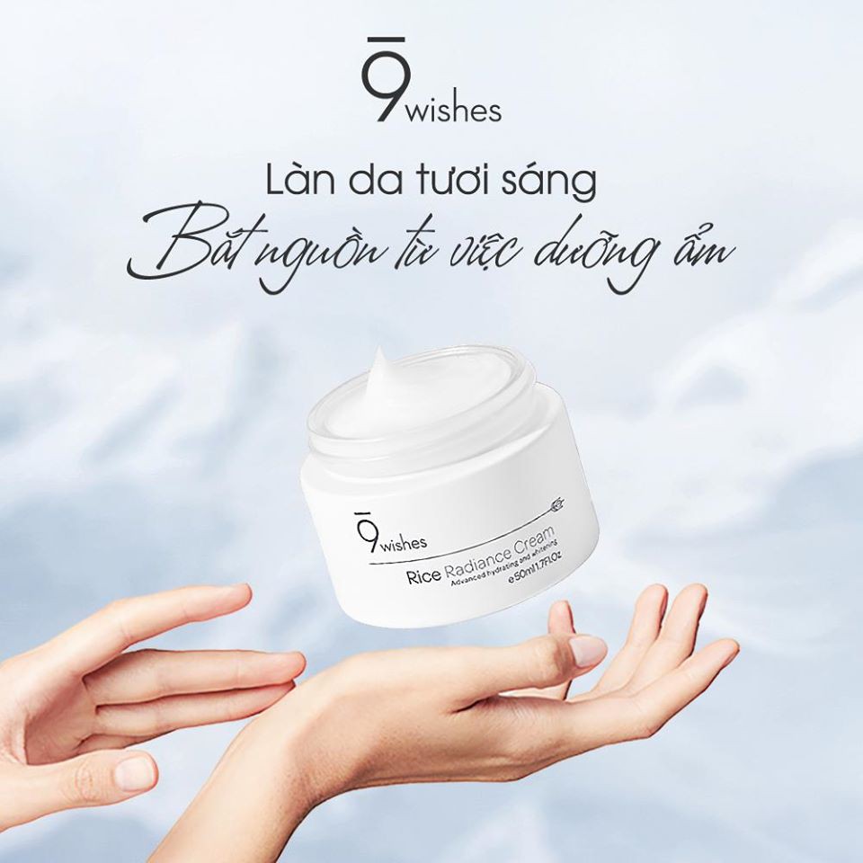 Kem dưỡng ẩm trắng da chiết xuất gạo 9 Wishes Rice Radiance Cream 50ml