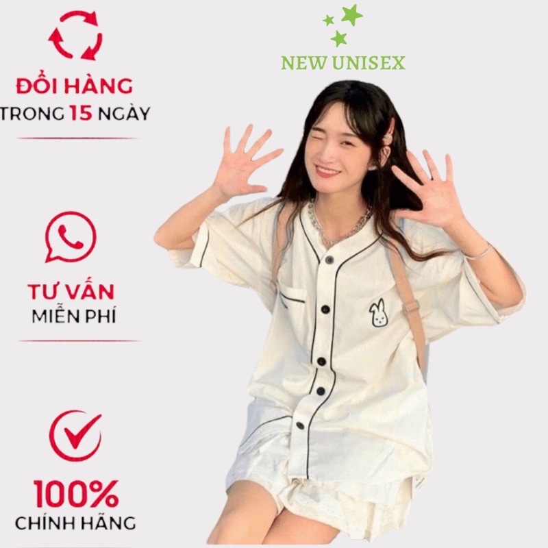 Áo Sơ mi Nữ Ngắn Tay Kiểu Thỏ 2 Màu Đen Trắng Phối viền Cổ Phong Cách Trẻ Trung Mặc Đẹp [NEW UNISEX]