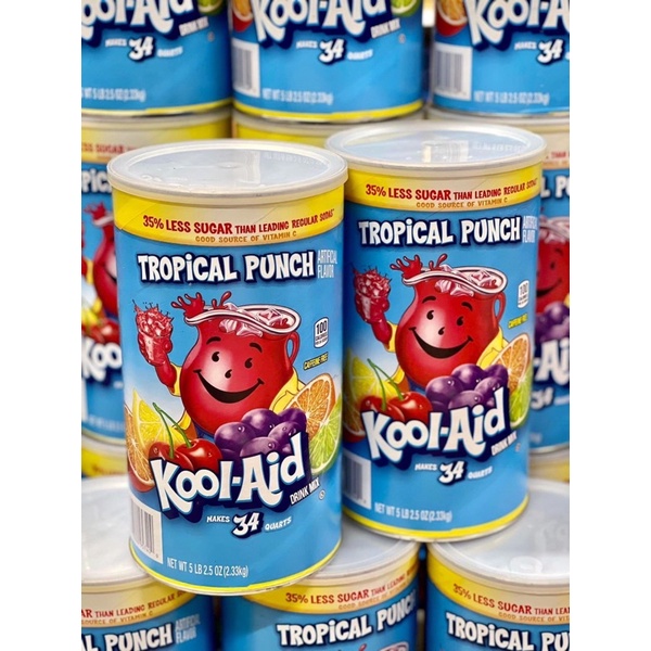 BỘT TRÁI CÂY KOOL-AID TROPICAL PUNCH SOFT DRINK MIX, VỊ TRÁI CÂY NHIỆT ĐỚI MIX (CAM, CHERRY, NHO, CHANH,..) 2.23KG