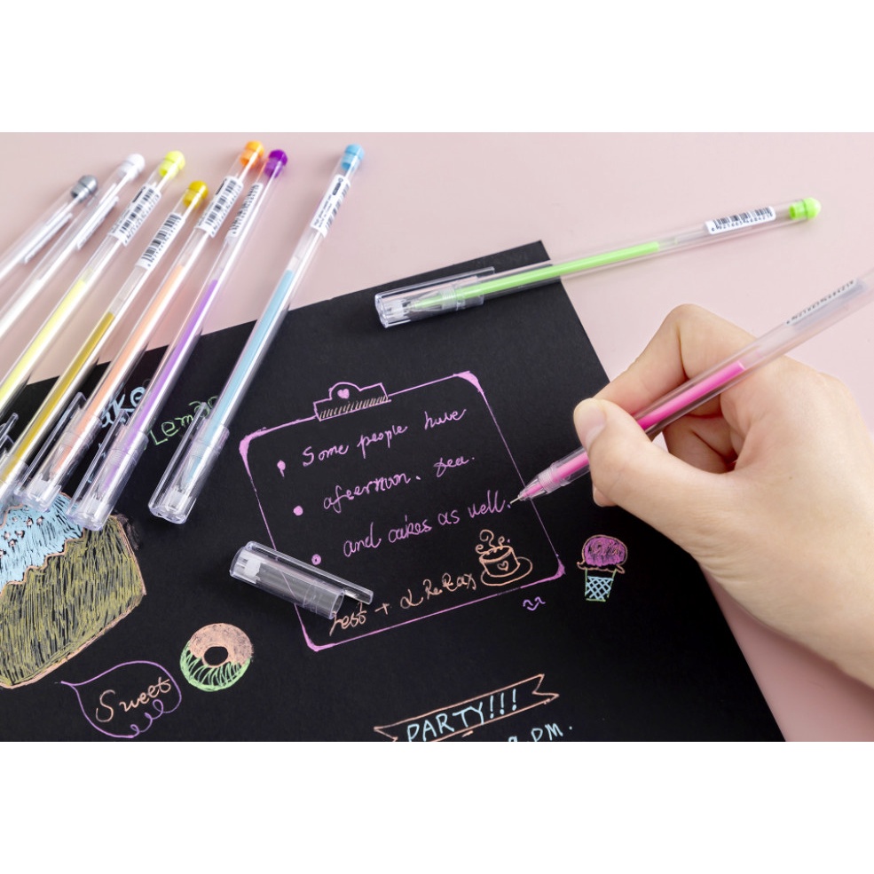 Bút GEL 9 Màu Nhũ Bóng Ngòi 0.5mm Tiện Lợi