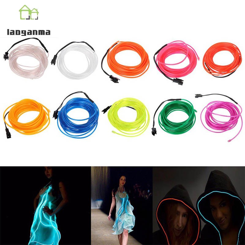 EL Wire Neon Glowing Light Battery Powered Waterproof LED Strips for Halloween Christmas