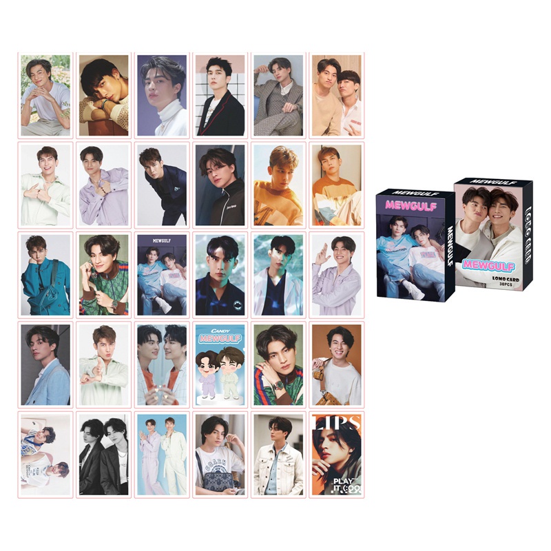 Hộp 30 thẻ ảnh lomo hình thành viên nhóm nhạc Win Mewgulf EN OF LOVE Taynew YINWAR