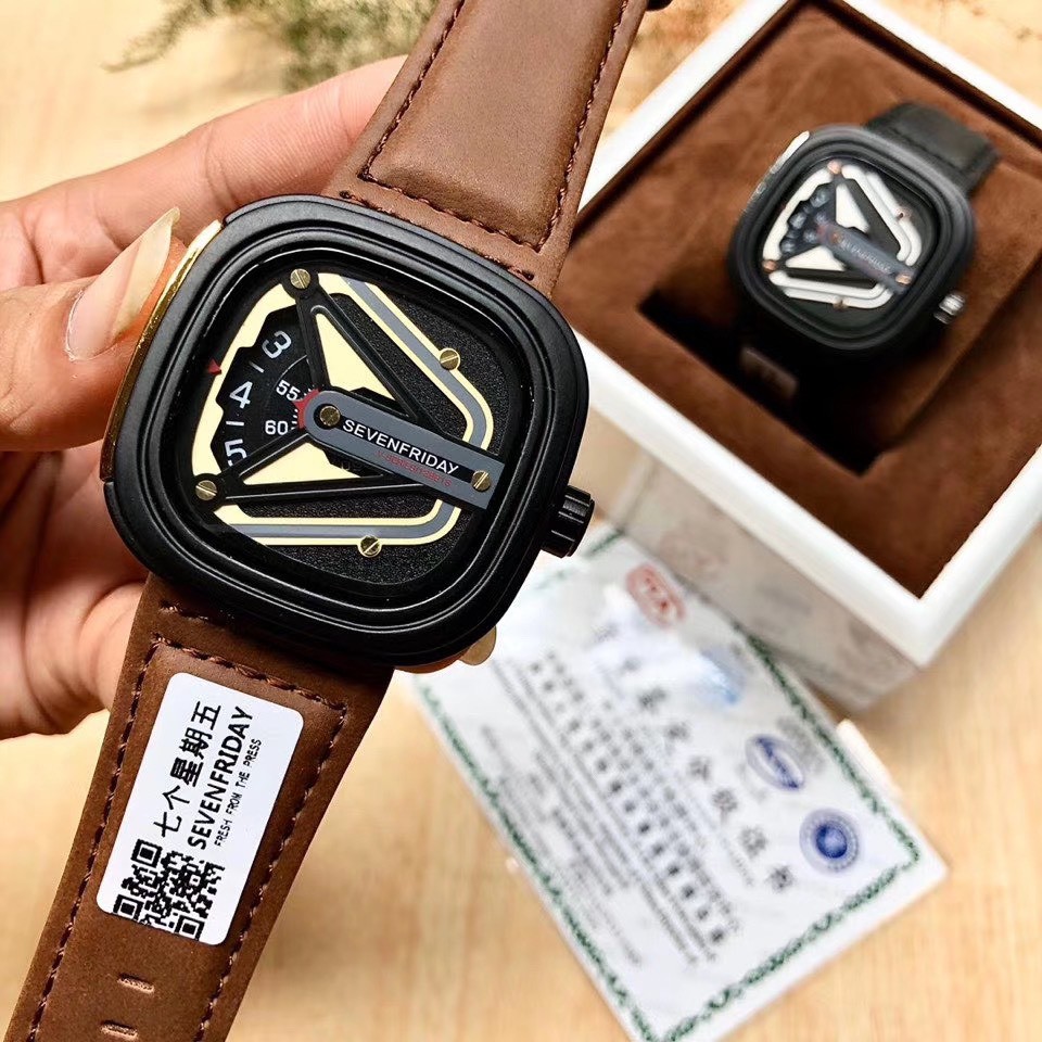 FreeShip Đồng Hồ 7Seven  Nam Máy Pin, Mặt Vuông Thép Không Gỉ, Dây Da Cao Cấp Sang Trọng - Lịch Lãm | BigBuy360 - bigbuy360.vn