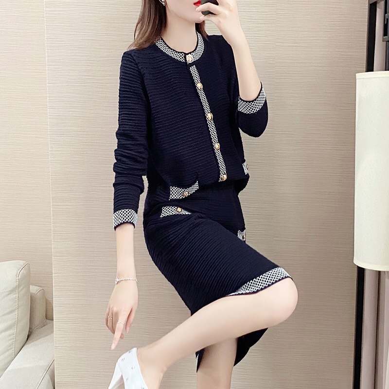 BL9750 - Set áo và chân váy len thu đông hàng nhập