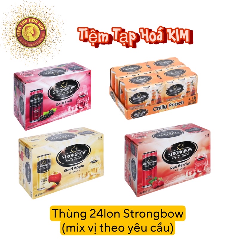 Thùng Bia Strongbow 24lon (Nhận Mix vị theo yêu cầu)