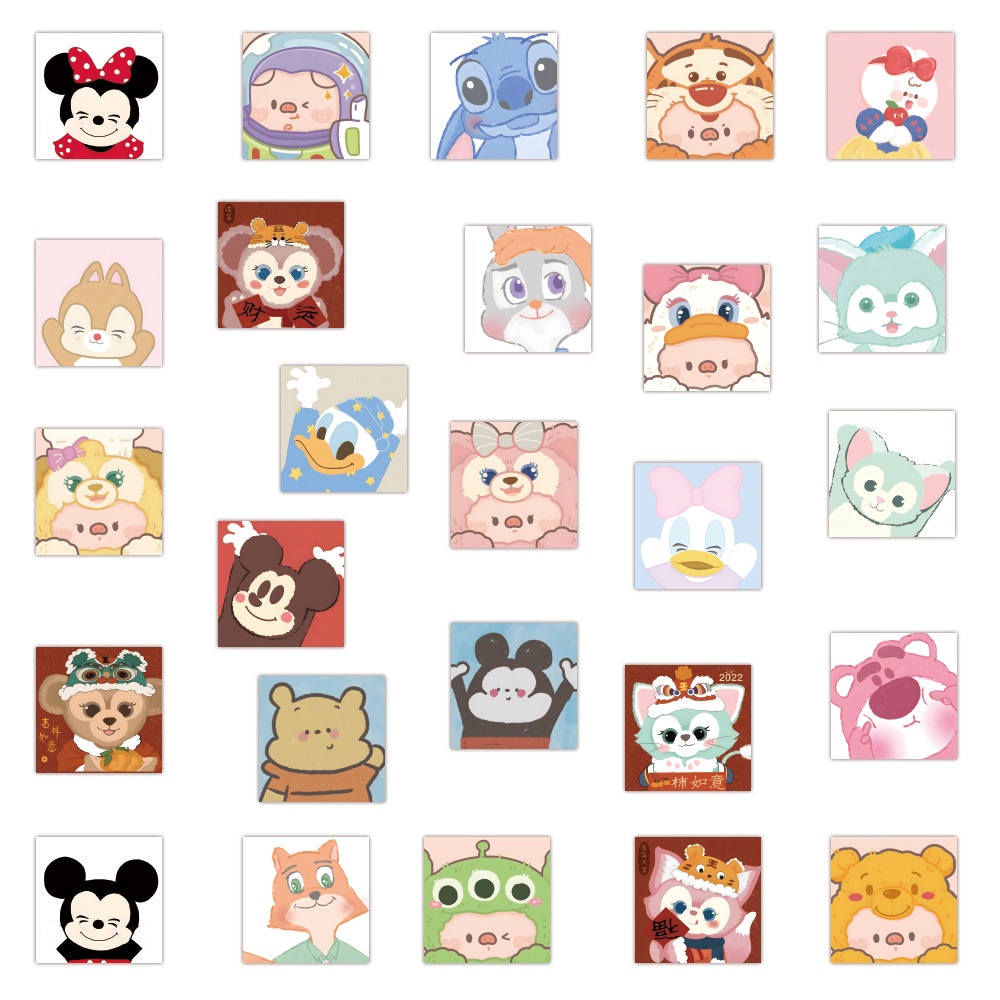 Set 60/30 Sticker Chống Thấm Nước Hình Động Vật Dễ Thương Dán Trang Trí Điện Thoại/Laptop/Máy Tính