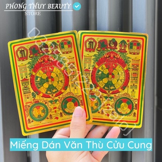 Miếng dán văn thù cửu cung bát quái phù - tấm dán văn thù cửu cung - miếng dán decal - mật tông - amrita