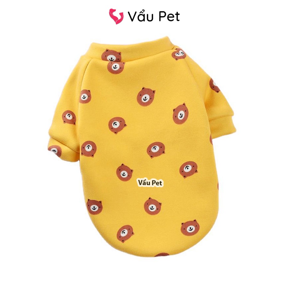 Áo cho chó mèo Nỉ họa tiết ngộ nghĩnh mùa đông - Quần áo cho chó poodle, con, lớn, mèo, thú cưng Vẩu Pet Shop