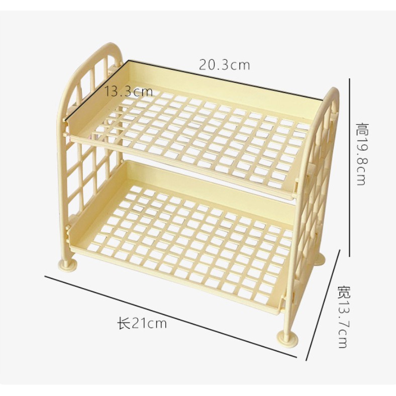 Giá 2 tầng để đồ dùng học sinh, mỹ phẩm- đồ trang trí bàn xinh tạo cảm hứng học tập, làm việc