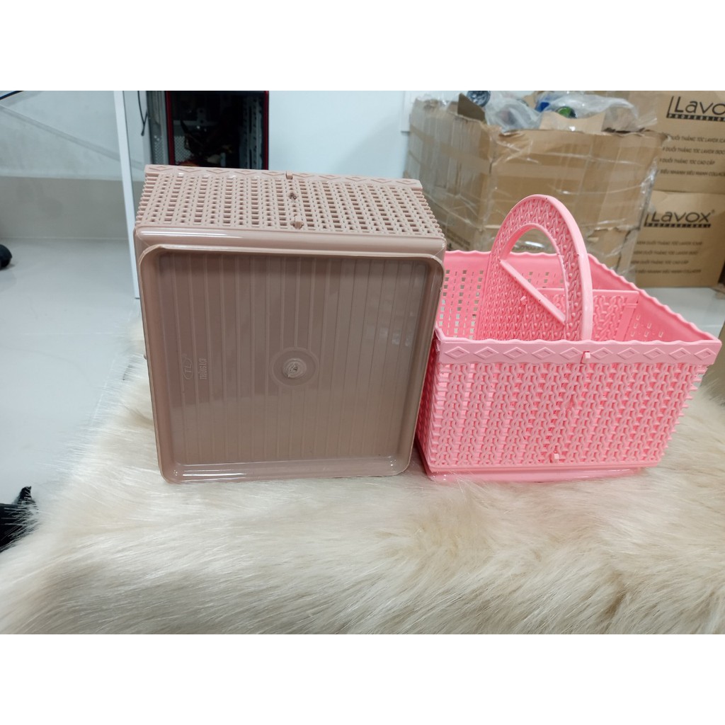 Giỏ nhựa đựng đồ nail  tận gốc  rổ nhựa xách tay PVC loại 1 cao cấp siêu bền xinh nhỏ gọn tiện lợi để dụng cụ làm móng