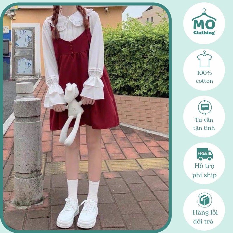 SET YẾM ĐỎ + ÁO SƠMI ULZZANG