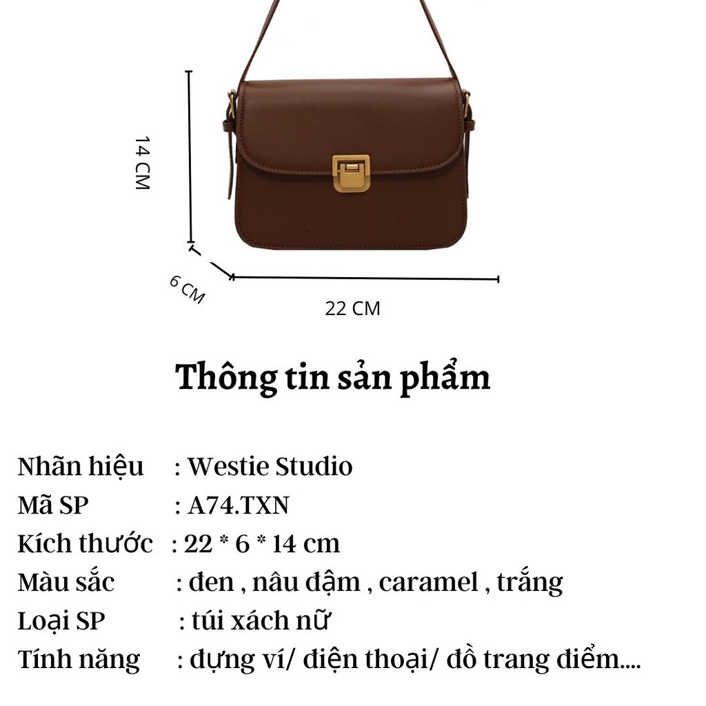 Set túi xách nữ đeo chéo, đeo vai + kep càng cua khóa gập da PU dày dặn 2ly cao cấp hottrend 2022 HT77