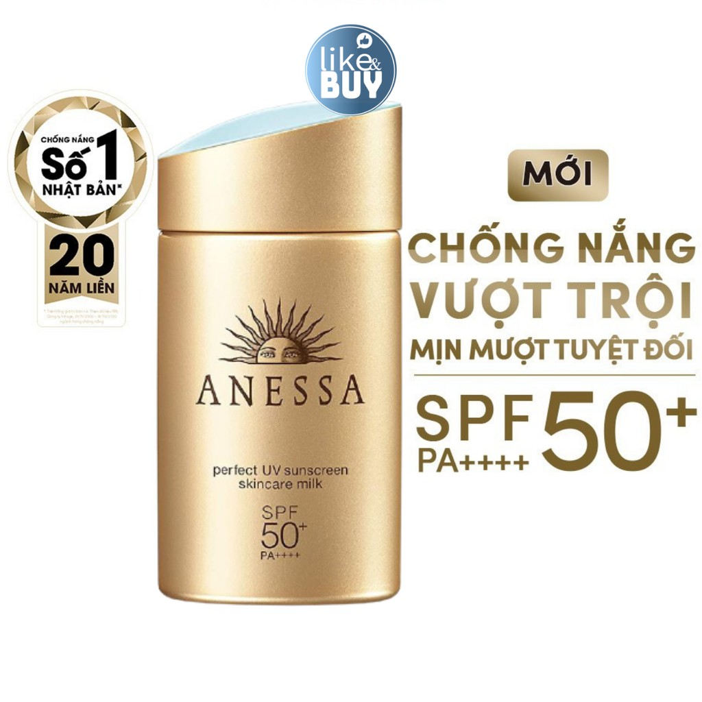 Sữa chống nắng Anessa Perfect UV Sunscreen Skin Care Milk SPF50+ chống nước nhà Shiseido - hàng nội địa Nhật