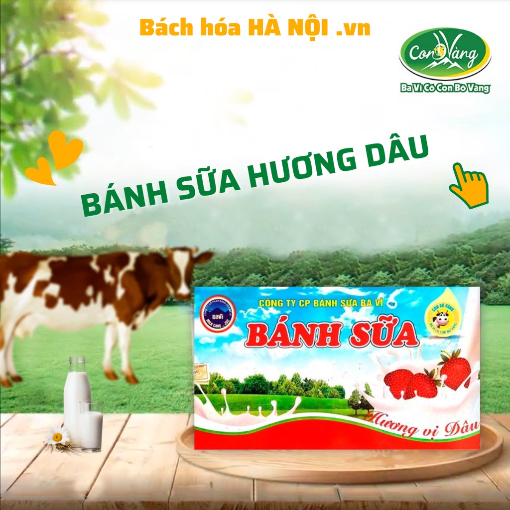 Bánh Sữa Hương Dâu Con Bò Vàng Ba Vì 170g - Đặc Sản Vùng Miền - Bách hóa HÀ NỘI