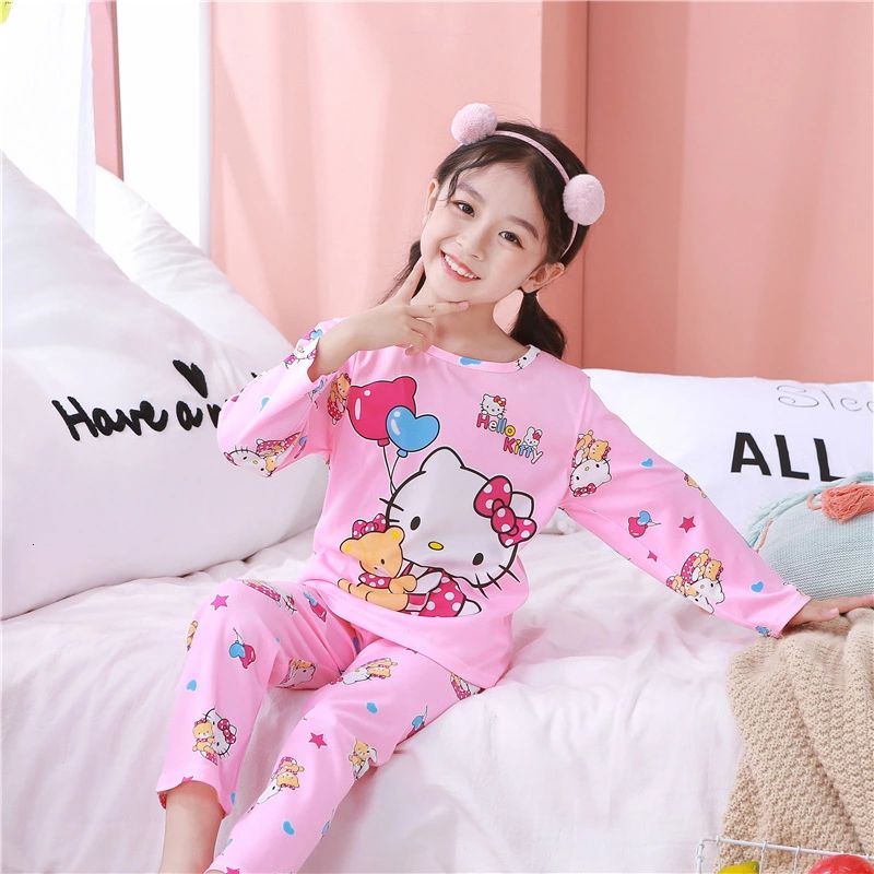 Áo Thun Tay Dài In Hình Mèo Hello Kitty Đáng Yêu Cho Bé