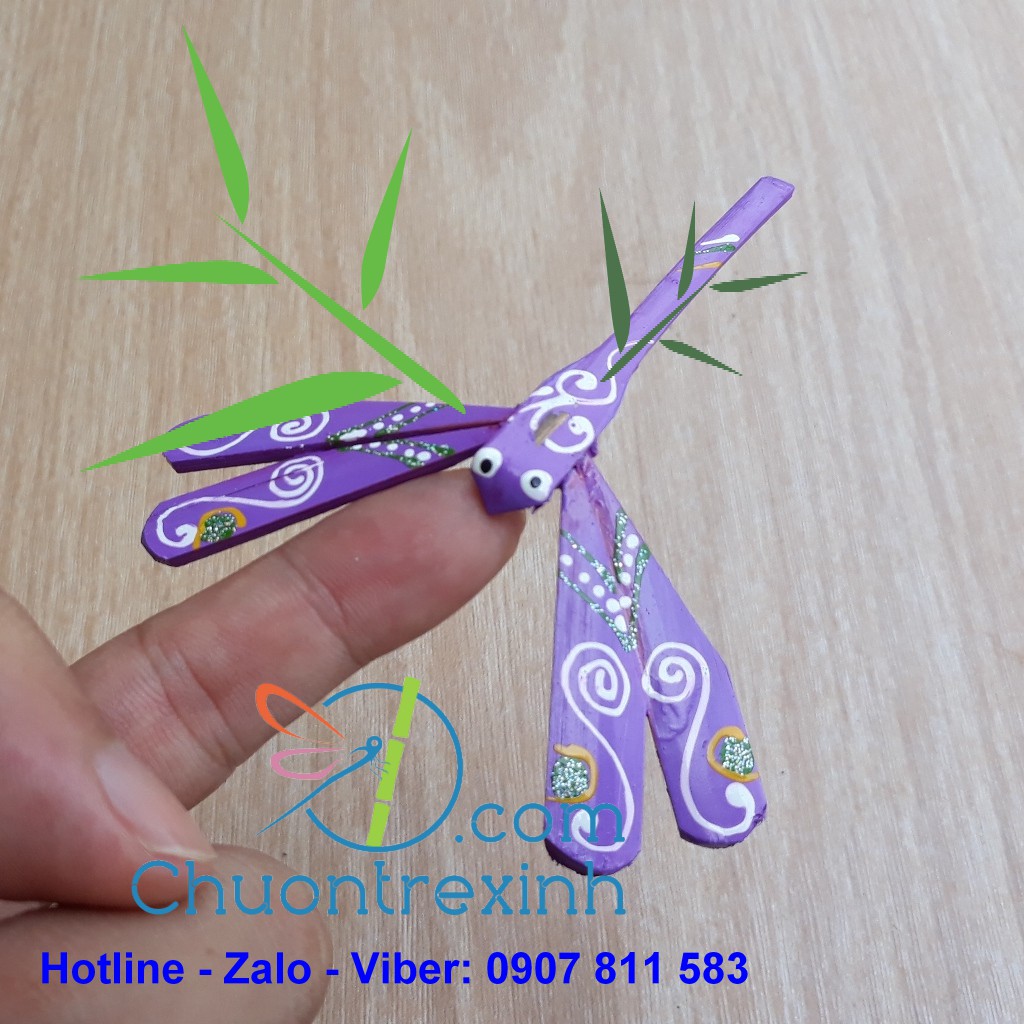 Chuồn tre Set 10 pcs Painted Bamboo Dragonfly 2.7”