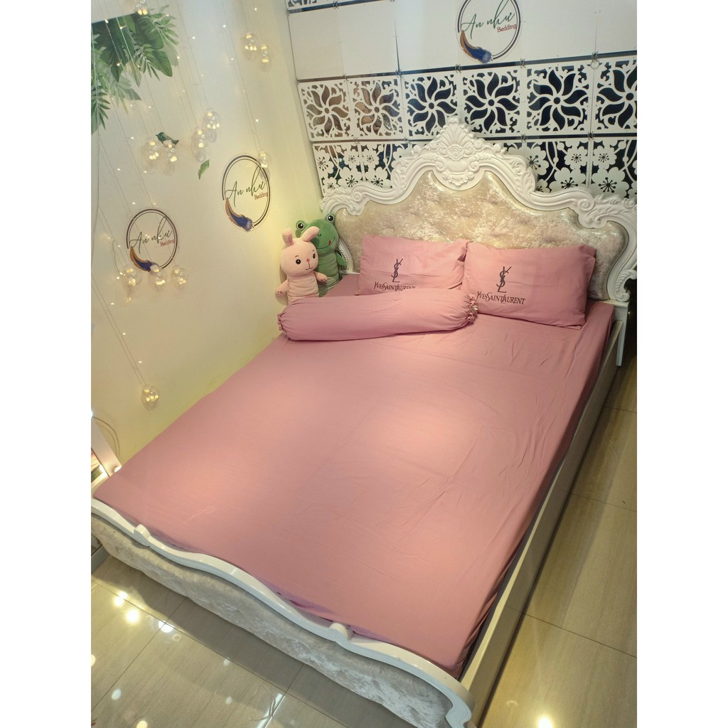 Bộ ga giường 💖m6/m8/2m💖 ga gối cotton đũi, ga trải giường + 2 vỏ gối nằm An Như Bedding | BigBuy360 - bigbuy360.vn