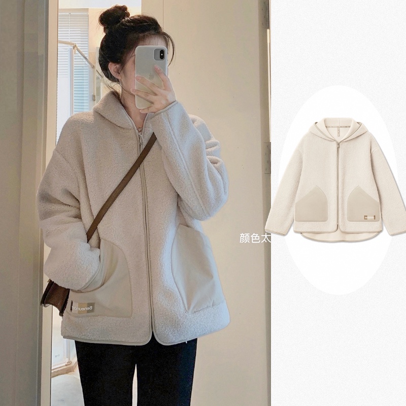 ÁO KHOÁC BÔNG NỮ 2 MÀU NHẸ NHÀNG CÓ TÚI