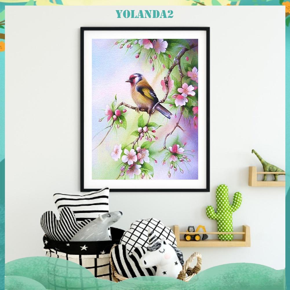 Tranh thêu chữ thập 11CT hình hoa và chim nghệ thuật (Szx1143)