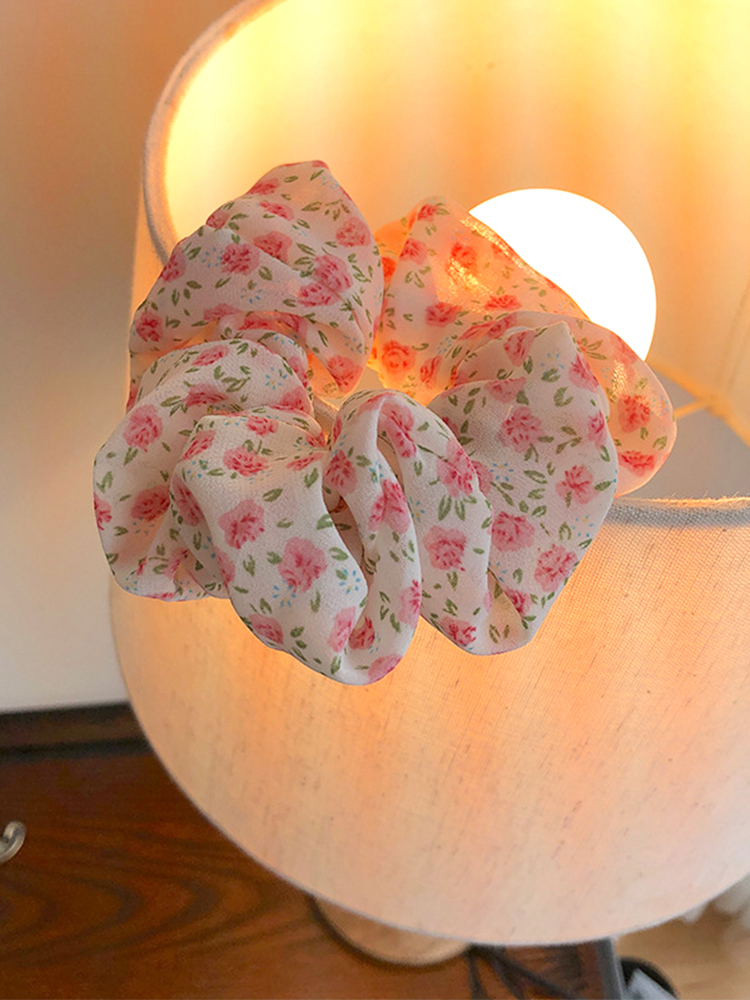 Buộc Tóc In Hoa Chất Liệu Chiffon Họa Tiết Hoa Thời Trang Cho Nữ