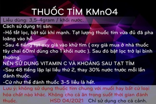 Tím KMnO4. Hủ 100gr