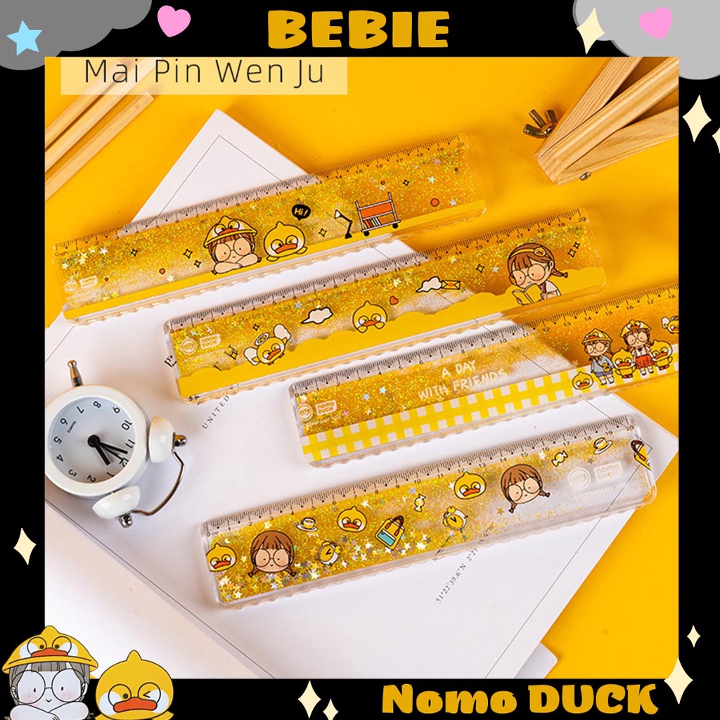 Thước kẻ cứng học sinh nhũ lấp lánh Nomo Duck BeBie - BP524