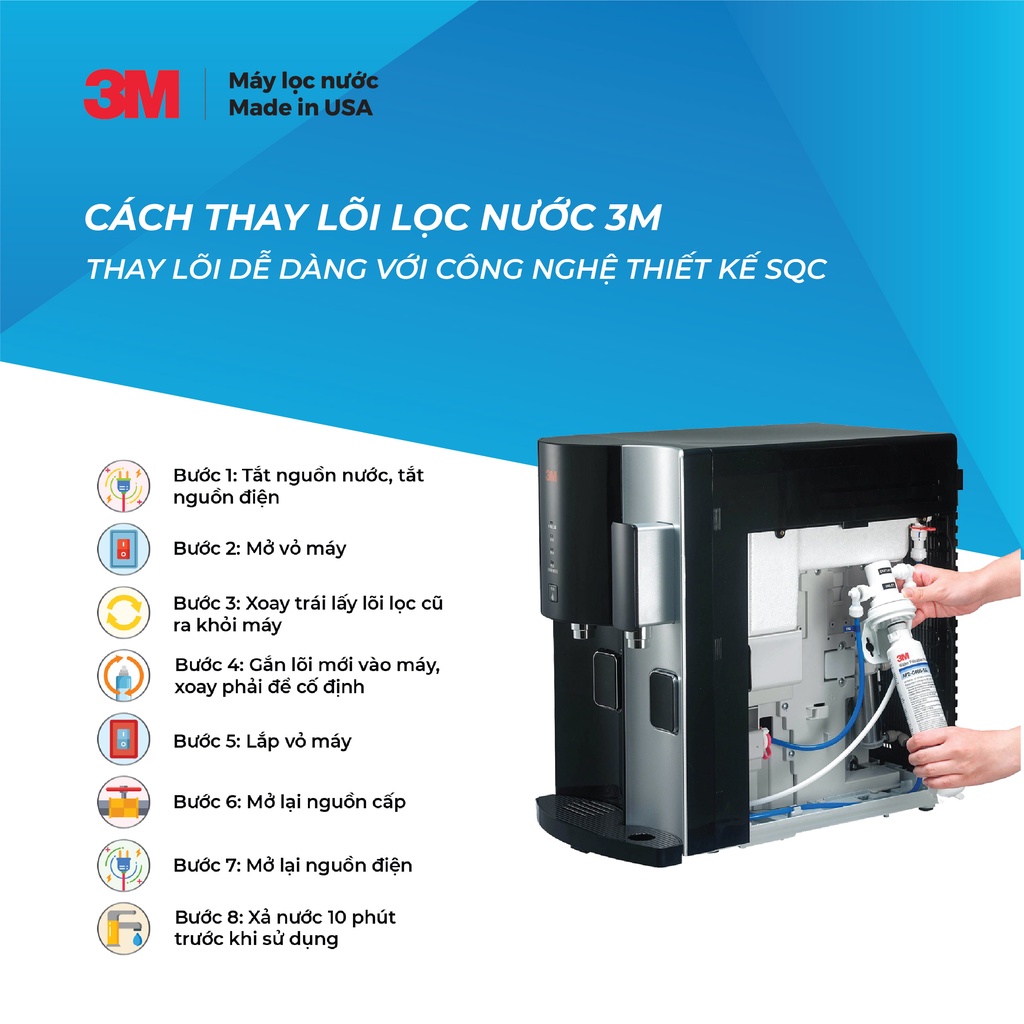 Lõi Lọc Dùng Cho Máy Lọc Nước Nóng Lạnh Để Bàn 3M HCD-2 (3M AP2-C405-SG)