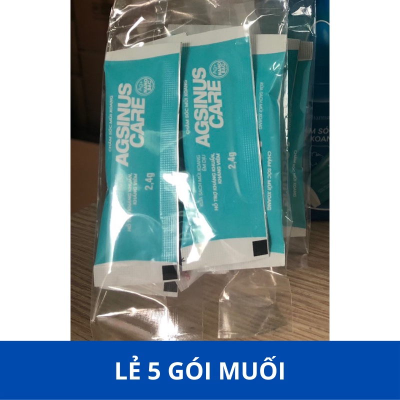 (Tặng 5 gói muối) Bình bơm rửa mũi, bình vệ sinh mũi AGSINUS chăm sóc cho bé