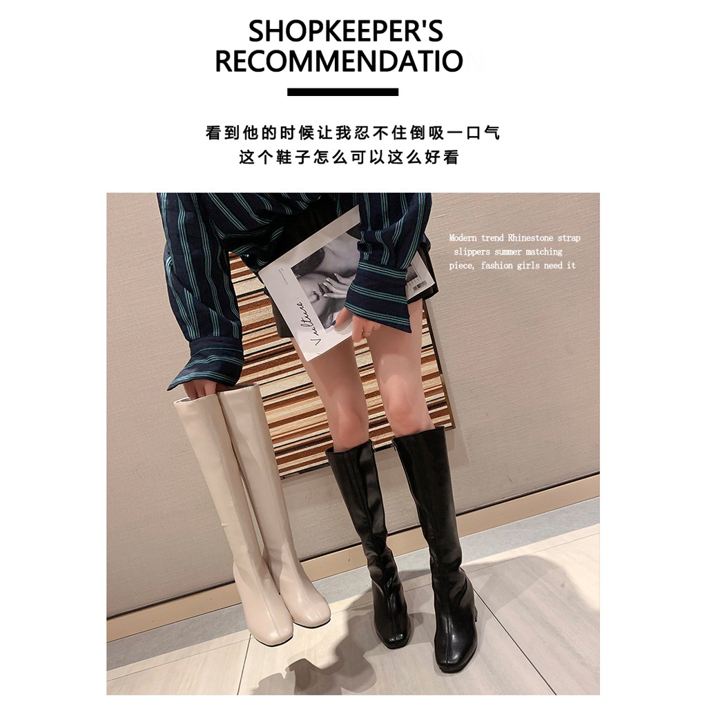 BOOTS LỬNG ULZZANG DA CỔ CAO DƯỚI GỐI GÓT VUÔNG 6 PHÂN DA DÀY MỊN ĐẸP | BigBuy360 - bigbuy360.vn